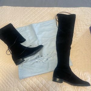 Stuart Weitzman Lowland boot, black suede, size 7 , NWT